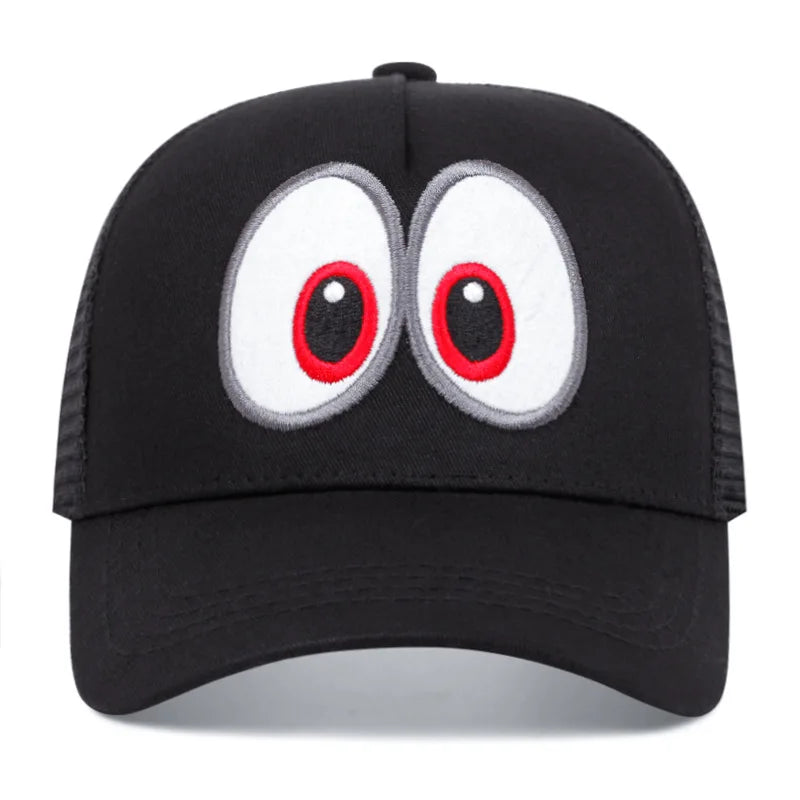 Anime Game Super Luigi Brothers Cosplay Hat Funny Big Eyes Embroidered Baseball Cap Adjustable Duckbill Cap Sun Hat