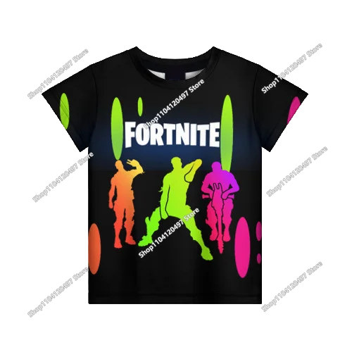 Tricou Fortnite pentru băieți, tricou de vară cu tematică anime și jocuri, tricou universal, tricou drăguț, tricou basic Battle Gamer, cu mânecă scurtă, pentru bărbați