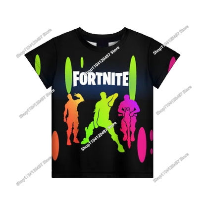 Tricou Fortnite pentru băieți, tricou de vară cu tematică anime și jocuri, tricou universal, tricou drăguț, tricou basic Battle Gamer, cu mânecă scurtă, pentru bărbați