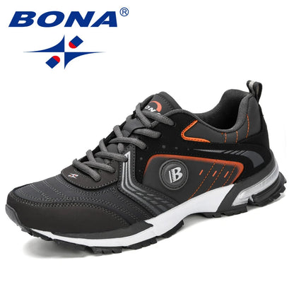 BONA Běžecké boty Pánské Módní Outdoorové Lehké Prodyšné Tenisky Pánské Šněrovací Sportovní Chůze Joggingové boty Pánské Pohodlné
