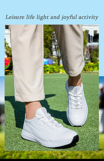 Zapatos deportivos de golf para hombre impermeables de cuero de alta calidad, zapatos deportivos para competición de golf, zapatos formales para campo de golf, zapatos de entrenamiento para hombre