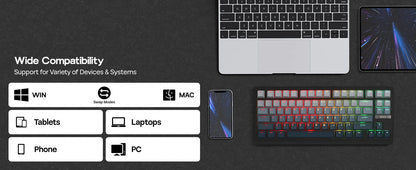 EPOMAKER G84 HE 75% ANSI US Layout Gasket Wired/BT/2.4Ghz Wireless Hall Effect Magnetic Mechanical Keyboard 8K Polling & 8000mAh