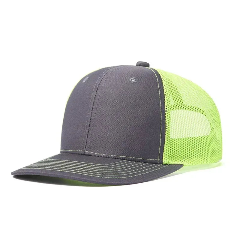 Hot Sale Summer Mesh Baseball Cap Men Women Slight Curved Snapback Trucker Hat Unisex Casual Outdoor Breathable Dad Cap Gorras