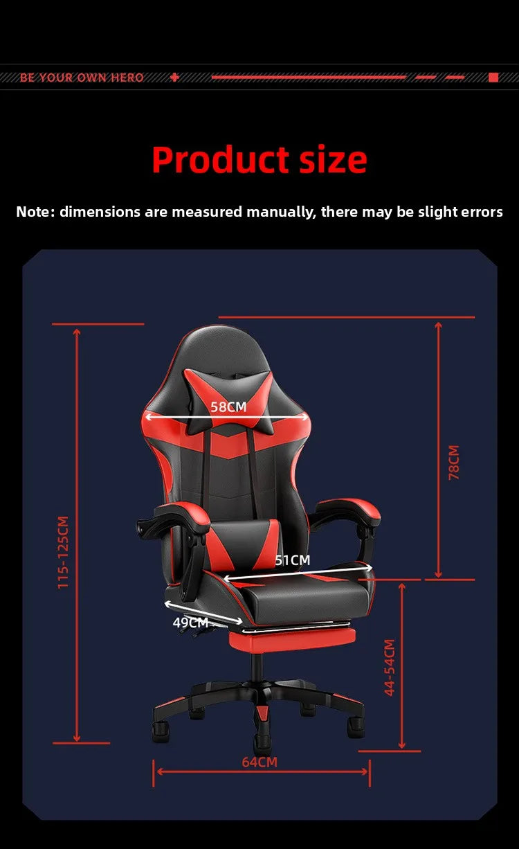 Ergonomska gaming stolica za računalni stol, nagibna gaming stolica za kućni ured s potporom za leđa za duge sesije igranja