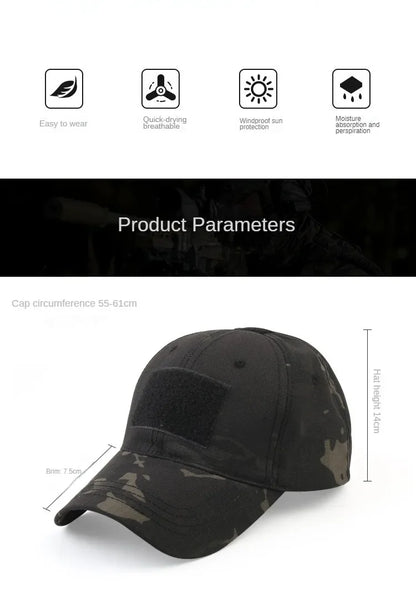 Camouflage Baseball Cap Outdoor Men's Tactical CP Adjustable Hat Sports Cycling Duck Tongue Cap