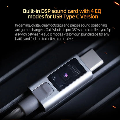 KZ Gale Gaming-IEM-Ohrhörer – HiFi-In-Ear-Monitor mit superlinearem Treiber und abnehmbarem, versilbertem 2-Pin-Kabel