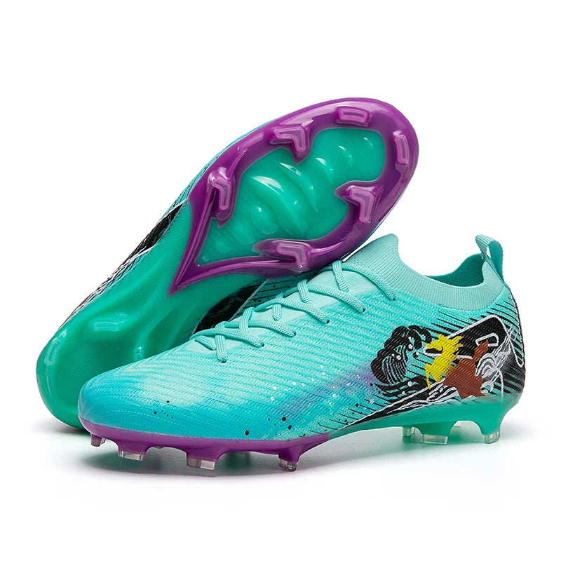 New Men Football Boots Cleats Non-Slip Match Ultralight Soccer FG Training Shoes Soccer Shoes Long Spikes Outdoor Drop Shipping