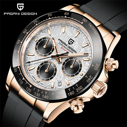 PAGANI DESIGN V2 40MM Meteorite dial Men Quartz Watches Sapphire Retro Chronograph  Waterproof Watch For Men Reloj0 hombr