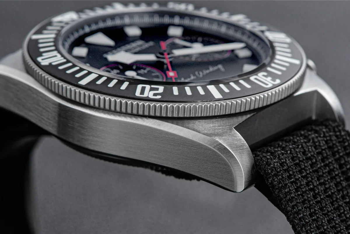 SEESTERN Chronograph Man's Watch Mechanical Tianjin ST1901 Movement Sapphire Wristwatches Nylon Sticker Strap Luminous Skeleton