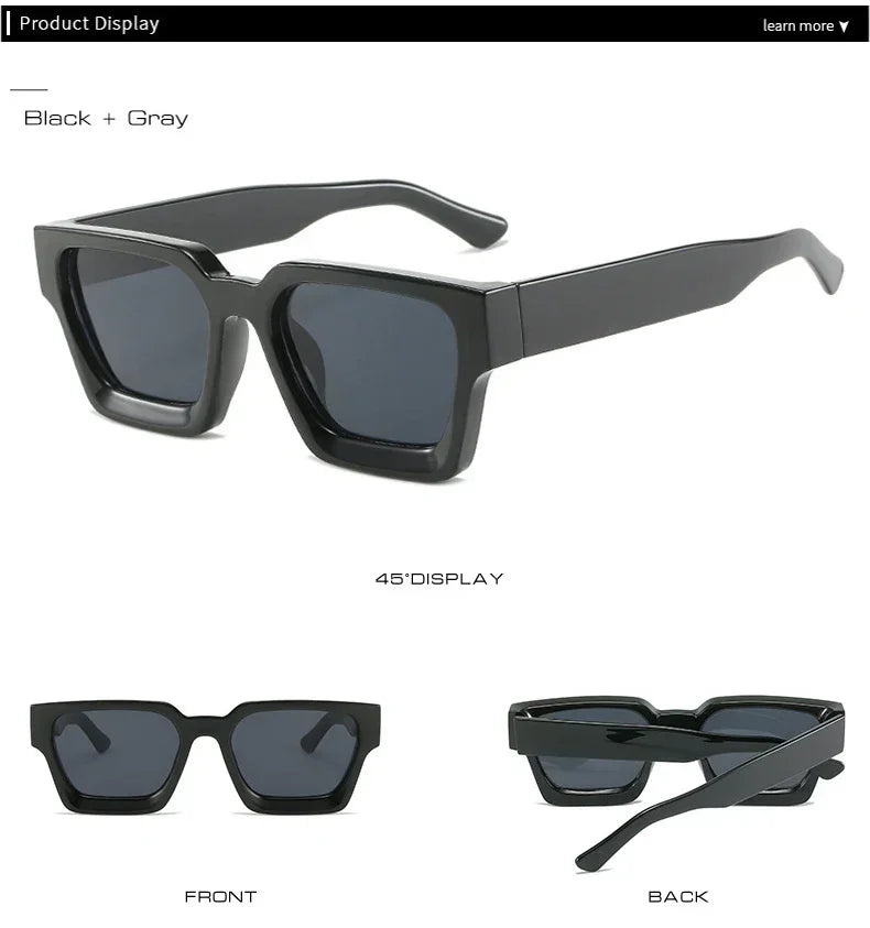 JNPCXI Fashion Square Women Luxury Sunglasses Retro Gradient Blue Designer Men Trending Sun Glasses Shades UV400