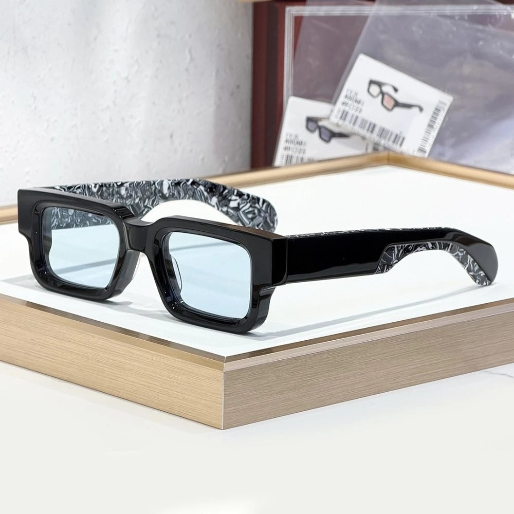 Sunglasses ASCARI Vintage Square Unisex Handcrafted Acetate UV400 Classic Retro Designer Eyewear