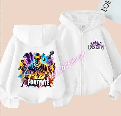 Fortnites Kinder-Kapuzenjacken mit Reißverschluss Anime Fortress Night Sweatshirts Game Frühling Herbst Hoodies Sportbekleidung Kinderkleidung Geschenk