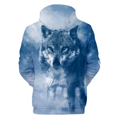 Cool Space Galaxy Wolf Hoodie Hoodies Men Bright Wolf Fashion Handsome Wolf Hoddies Spring Autumn Pullovers Sweatshirts Sweat