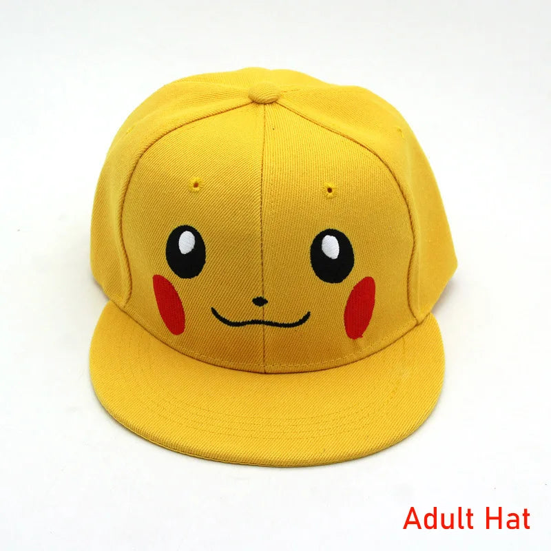 Hat Anime Pokemon Baseball Cap Hat Adjustable Pikachu Cosplay Hip Hop Cartoon Adult Hats Boy Girl Kids Birthday Gifts
