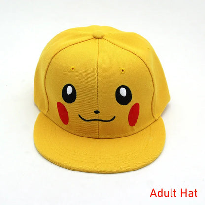 Hat Anime Pokemon Baseball Cap Hat Adjustable Pikachu Cosplay Hip Hop Cartoon Adult Hats Boy Girl Kids Birthday Gifts