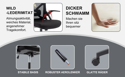 Symino Office Chair With Adjustable Headrest, Armrests, Lumbar Support, Ergonomic Office Chair, Rotating Rocker Function