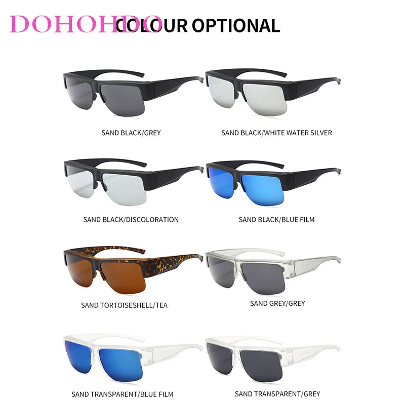 Men For Polarized Sunglasses Myopia Wear Over Prescription Glasses Photochromic Black Lens Half Frame Glasses Vintage Eyewear