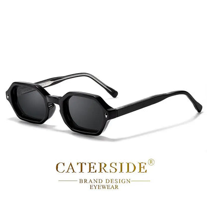 CATERSIDE Polygon Sunglasses Fashion Men Small Frame Gradient Lens Sun Glasses for Summer Beach Party Ideal Choice for Gifts