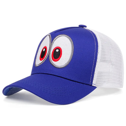 Anime Game Super Luigi Brothers Cosplay Hat Funny Big Eyes Embroidered Baseball Cap Adjustable Duckbill Cap Sun Hat