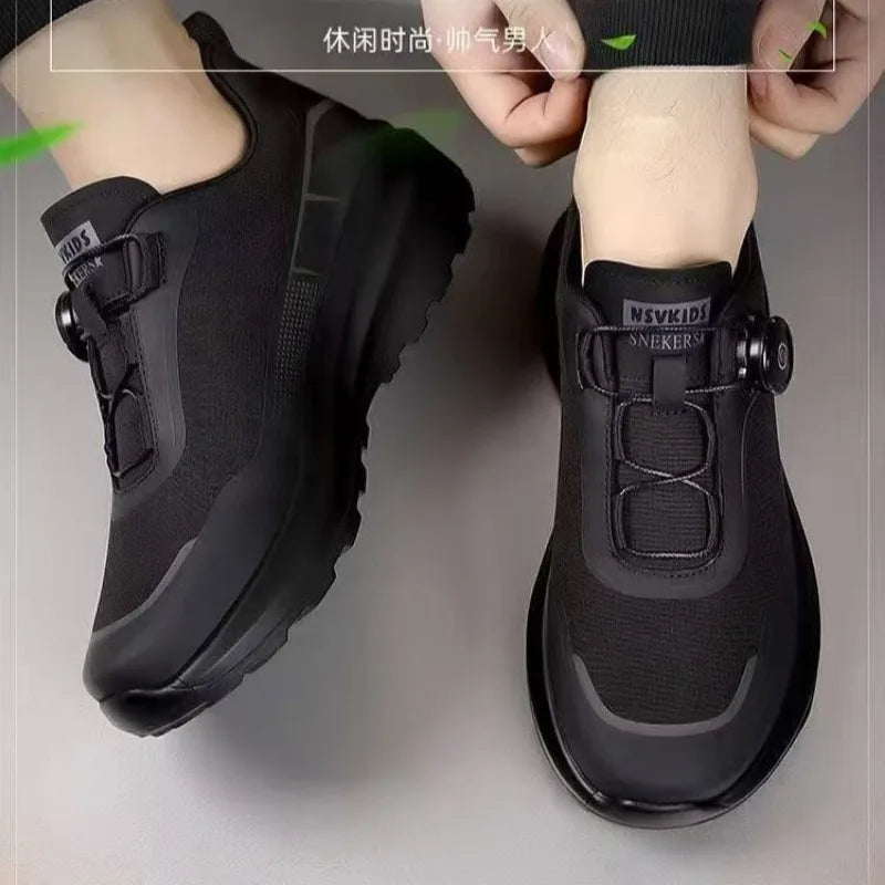 Original, neu, Herren, Sneaker mit drehbarem Knopf, Fahrsneaker, Plateau-Freizeit- und Wanderschuhe, Outdoor, strapazierfähige Lauf- und Sportschuhe, Plus-Größe
