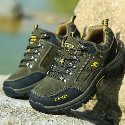 Scarpe da trekking da uomo in pelle scamosciata, sneakers outdoor da trail, scarpe da arrampicata antiscivolo e traspiranti, scarpe sportive da montagna da uomo