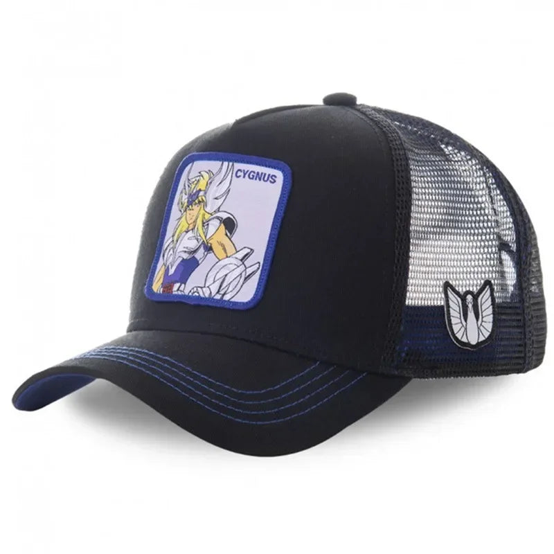 Saint Seiya Cotton Anime Cartoon Snapback Cotton Baseball Cap Men Women Hip Hop Dad Mesh Trucker Hat Dropshipping
