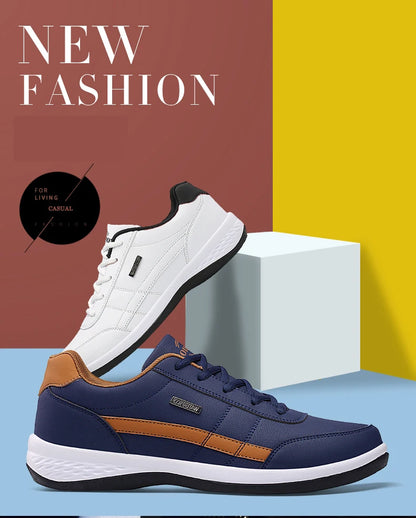 YRZL férfi cipő tavaszra és őszre, vízálló gyalogló sneaker, szabadidős férfi bőr sportcipő, csúszásmentes lábbeli, teniszcipő férfiaknak