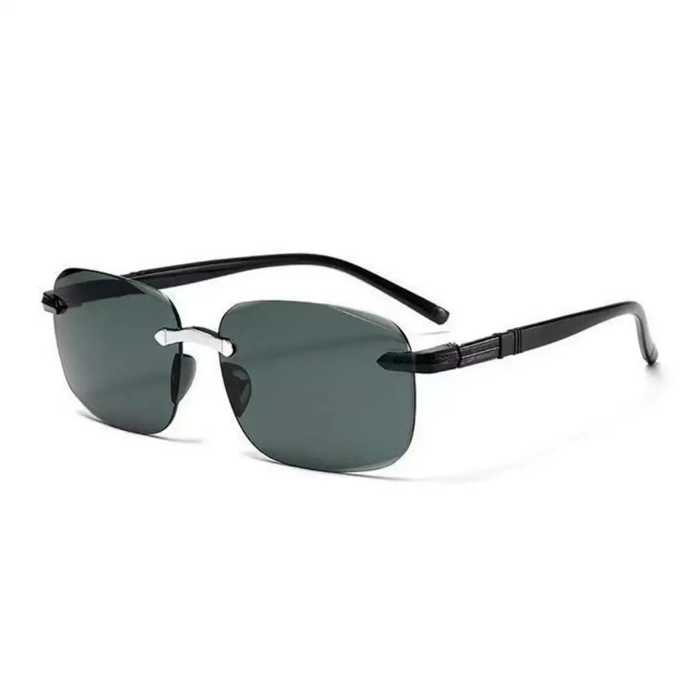 Vintage Sunglasses Rimless Cut Edge Sunglasses Fashion Designer Shades Luxury Brown Green Sunglasses UV400  for Men Women