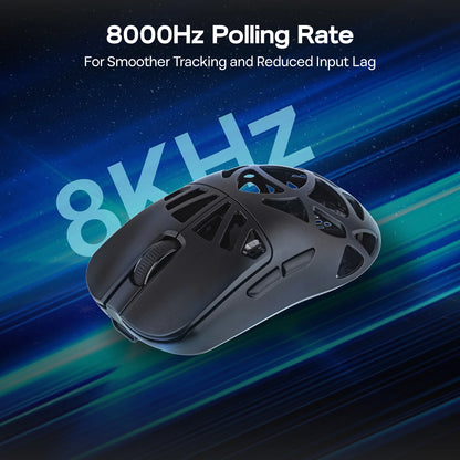 EPOMAKER Carbon X Wired/2.4G/BT Wireless Gaming Mouse 400 to 30,000 DPI Adjustable with PAW3950 Sensor for PC/Mac/Linux