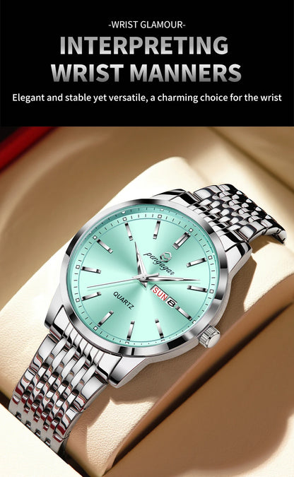 2025 New Top Brand Luxury Man Wristwatch Waterproof Luminous Date Men Watches Stainless Steel Quartz 43mm Men's Watch Male reloj