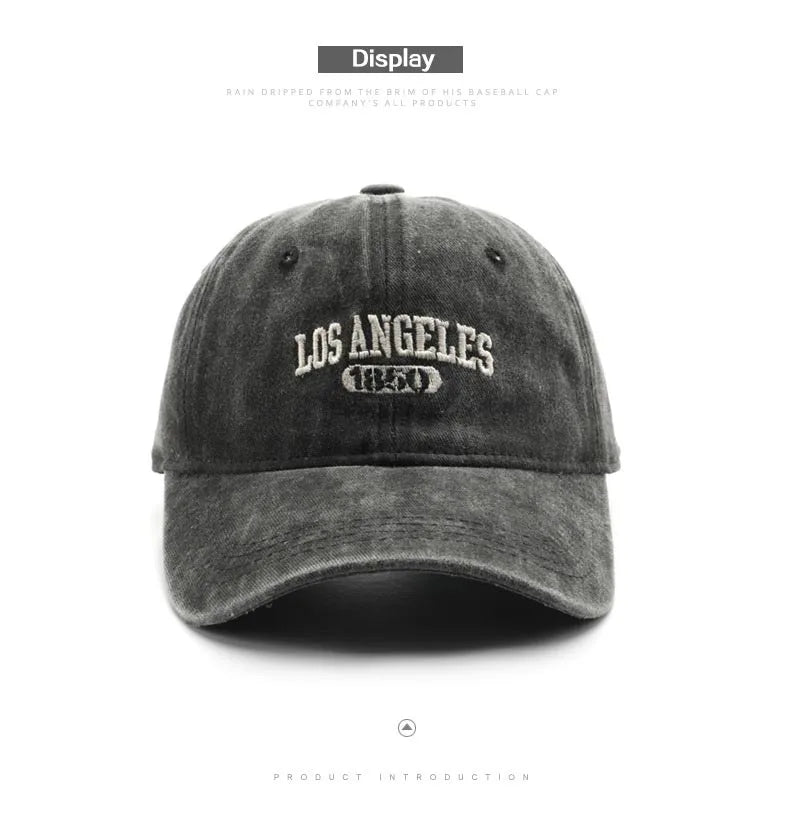 Fashion Casual Baseball Cap for Women Men Cotton Soft Top Hats Unisex Los Angeles Embroidery Snapback Hat Hiking Sunscreen Caps