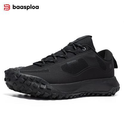 Baasploa Men Hiking Shoes High Quality Comfort Soft Waterproof Male Trekking Sneakers Resistant Non-slip Outdoor Climbing Shoes
