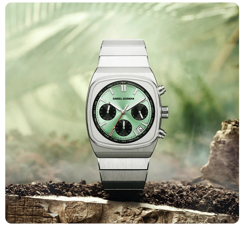DG9008 Men Watch Original Fashion Brand Quartz Waterproof Luminous Watch For Man Three Small Dial Sport Moon Phase Watch