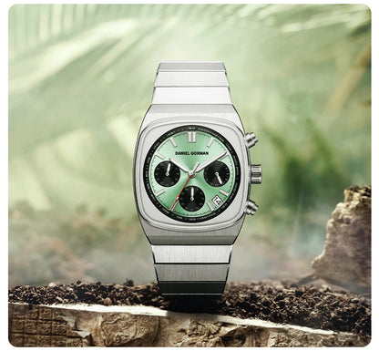 DG9008 Men Watch Original Fashion Brand Quartz Waterproof Luminous Watch For Man Three Small Dial Sport Moon Phase Watch