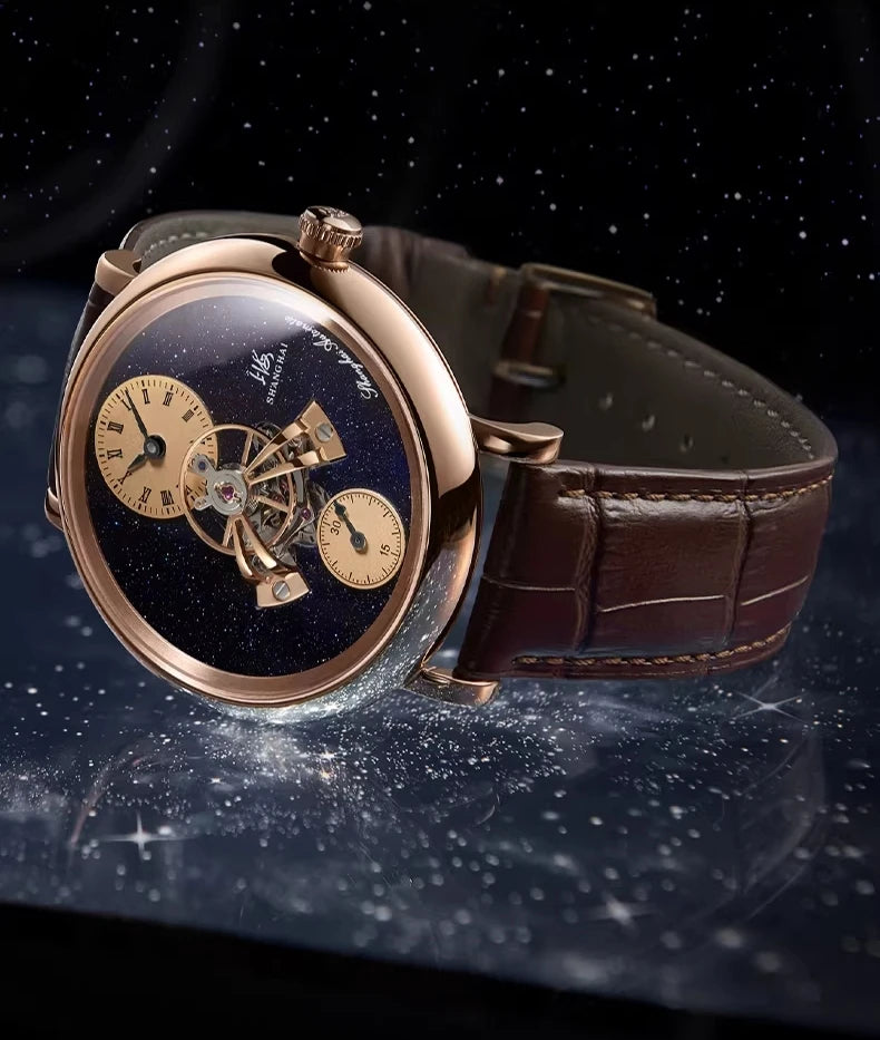 Shanghai The Bund Sky Dome Series Men's Mechanical Watch 42mm Center Flywheel Automatic Watch Limited Edition Brand Watches 865