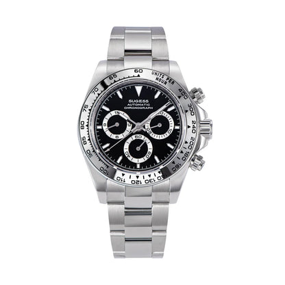 Sugess Diving Men's Watch Panda Automatic Mechanical Chronograph Peacock SL4801 Movement Wristwatch Waterproof Ceramic Bezel New