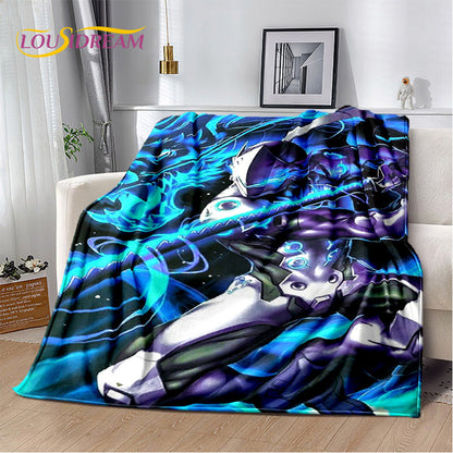 Overwatch Game Gamer DVA Reaper mekana plišana deka, flanelska deka za dnevni boravak, spavaću sobu, krevet, kauč, piknik, djecu, 3D