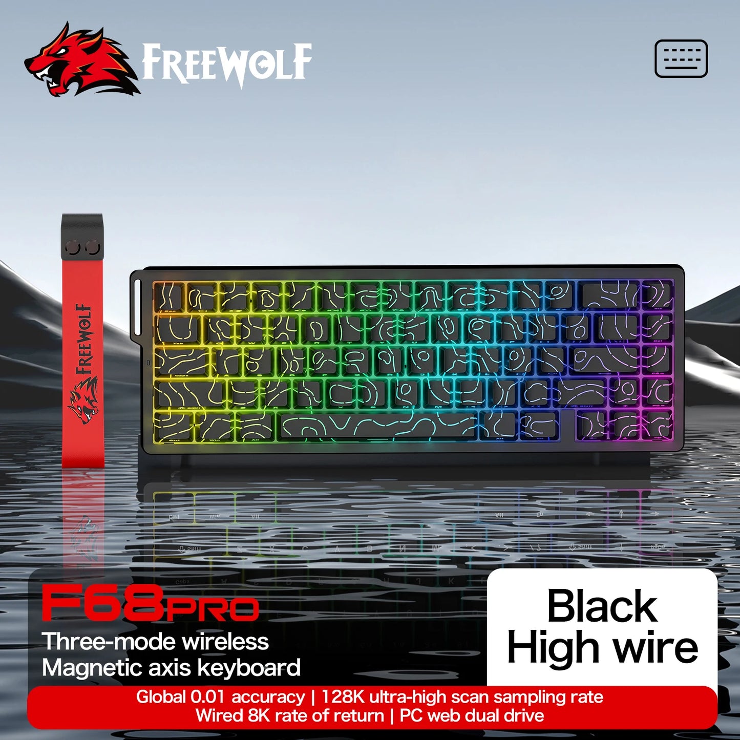 ATTACK SHARK X68HE Magnetic Switch Gaming Keyboard 8KHz Rapid Trigger Mechanical Keyboard | FREEWOLF F68/F68 Pro Wired & Wireless Magnetic Gaming Keyboard
