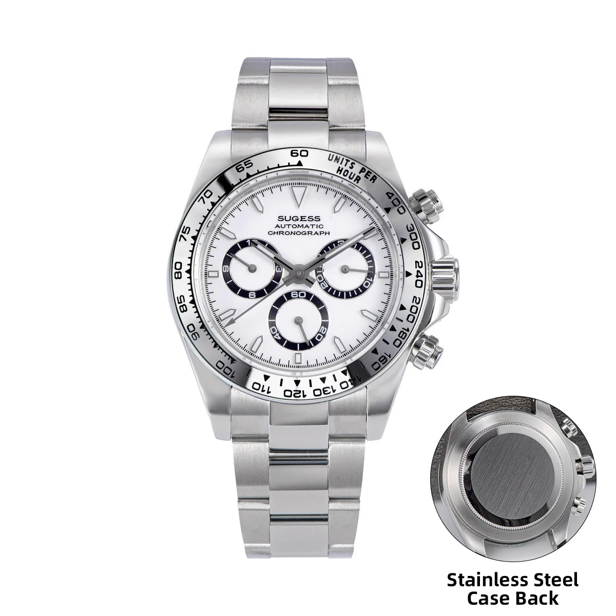 Sugess Diving Men's Watch Panda Automatic Mechanical Chronograph Peacock SL4801 Movement Wristwatch Waterproof Ceramic Bezel New