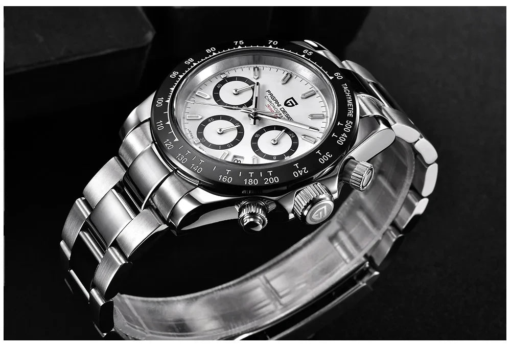 Chronographenuhr für Herren von PAGANI DESIGN – Luxuriöse Quarz-Armbanduhr, leuchtend und wasserdicht.