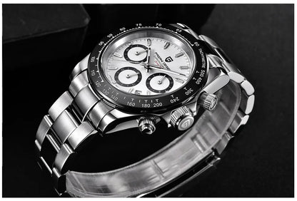 Chronographenuhr für Herren von PAGANI DESIGN – Luxuriöse Quarz-Armbanduhr, leuchtend und wasserdicht.