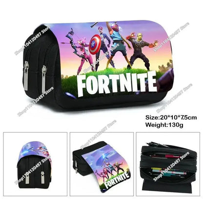 Аниме несесер за моливи Fortnites, кавай, с голям капацитет, водоустойчив ръчен несесер за косплей, офис канцеларски подарък играчка