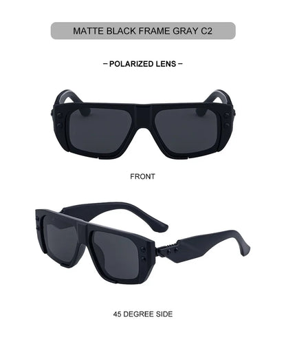 Polarized Steampunk Square Sunglasses Men 2026 Luxury Brand Punk Big Frame Driving Sun Glasses Fashion Eyewear For Male Shades
